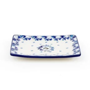 Tacka ceramiczna C27 18/12 cm<br> 2222X Biało-niebieskie anemony